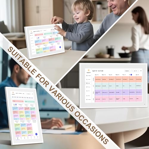 Agenda Digitale 10,1 Pollici Touchscreen - Con Cornice Foto, Gestione Impegni Familiari, Compiti E Pasti, WiFi