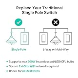 Kasa Matter Smart Light Switch: Voice Control w/Siri, Alexa & Google Assistant | UL Certified | Timer & Schedule | Easy Guided Install | Neutral Wire Required | Single Pole | 2.4GHz Wi-Fi | KS205 - Thumbnail 8