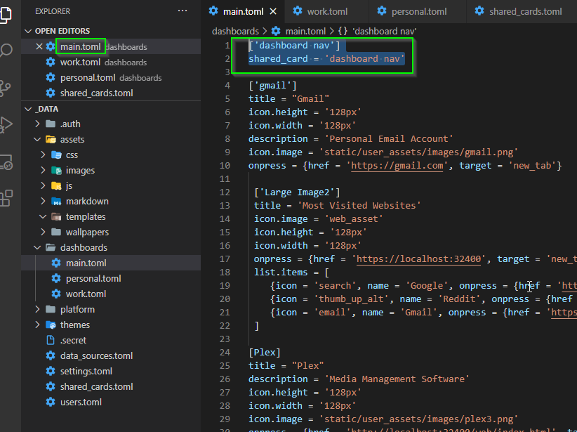 Image 31 from Setting up Dashmachine v0.7 Without Code Editor Integration
