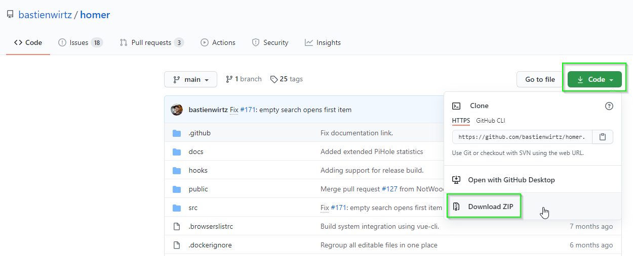 Image 7 from Configure Homer Dashboard in Docker, Docker-Compose or Python