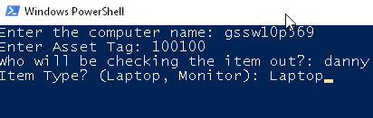 Image 2 from Loaner Laptop Checkout/Checkin Powershell Script