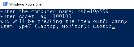 Image 3 from Loaner Laptop Checkout/Checkin Powershell Script