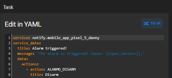 Image 11 from Disarm Alarmo Alarm in Home Assistant Using Actionable Notifications