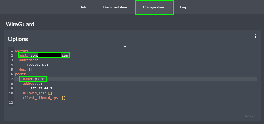 Image 6 from How to install WireGuard VPN Addon in Home Assistant with custom domain name