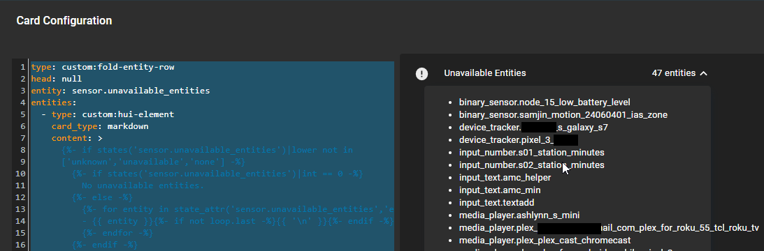 Image 4 from Display Offline, unavailable, or missing sensors in Home Assistant