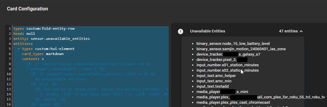 Display Offline, unavailable, or missing sensors in Home Assistant