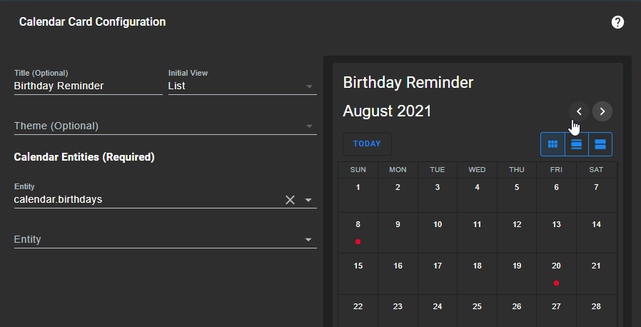 Image 8 from How To Create a Birthday Reminder Lovelace Card