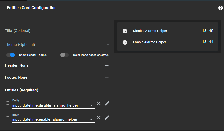 Image 5 from How To Arm/Disarm Alarm on a schedule from Lovelace