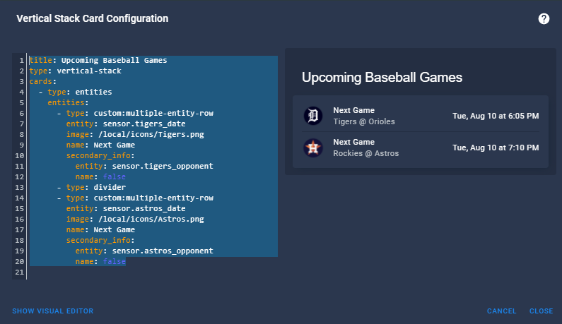 Image 24 from Add "Upcoming Sports" Card to Home Assistant via Google Calendar