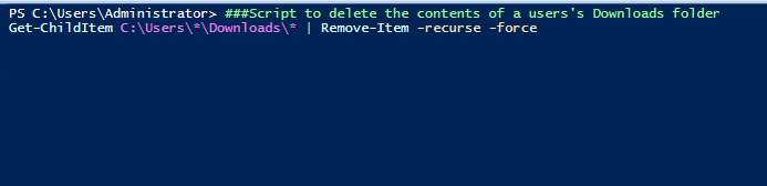 Powershell Script to Delete Download Folder Contents for All User