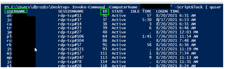 Image 8 from How To Remotely Log Off Specific Users using Powershell