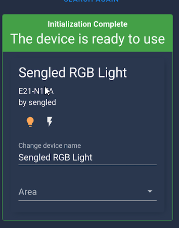 Image 4 from How To Add Sengled Zigbee RGB Bulb To Home Assistant