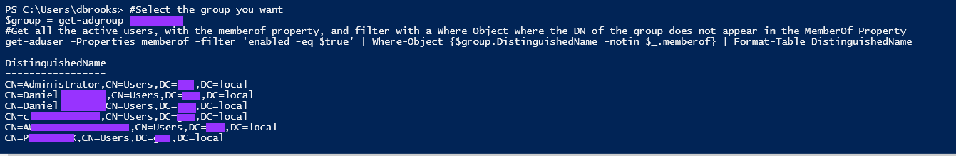 Image 2 from Powershell Script To Find Users NOT in Security Group