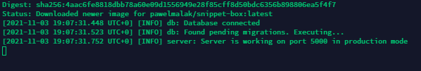 Image 2 from How to install Snippet Box in Docker