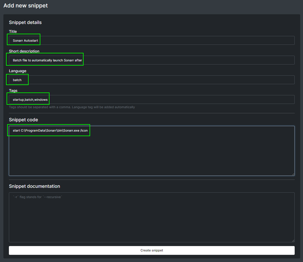 Image 4 from How to install Snippet Box in Docker