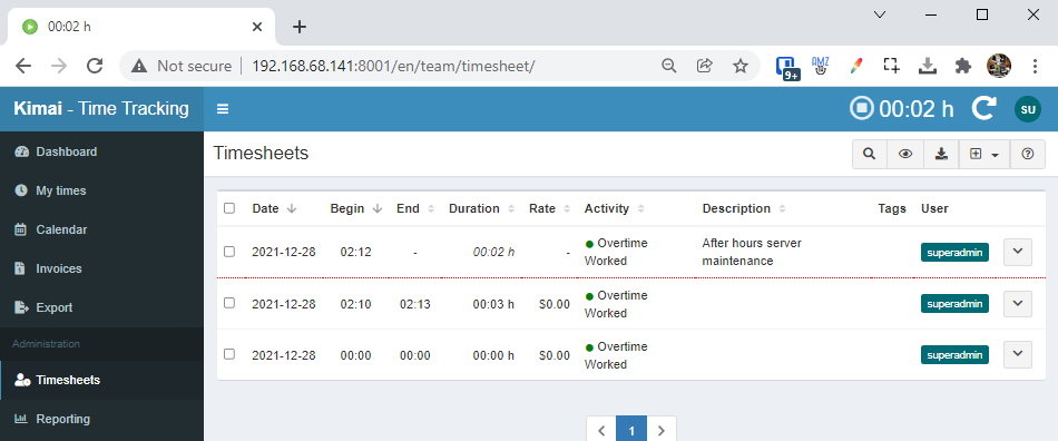 Image 12 from How To Install Kimai Time Tracking App in Docker