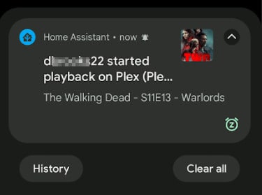 Image 8 from Simple Home Assistant Notification when Plex is Playing