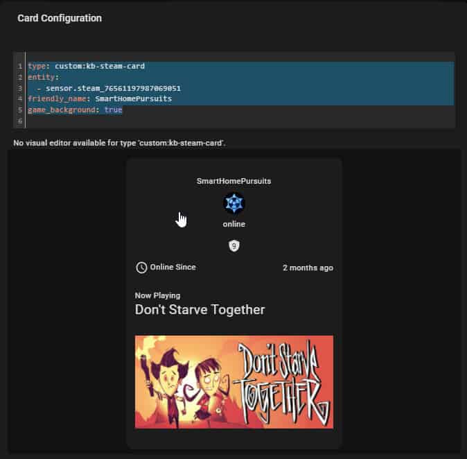 Image 13 from How To Create Steam Card in Home Assistant