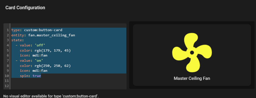Image 19 from Configure Bond Bridge integration in Home Assistant to Control Ceiling Fans