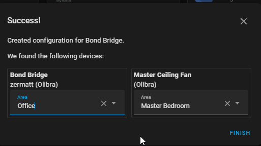 Image 5 from Configure Bond Bridge integration in Home Assistant to Control Ceiling Fans