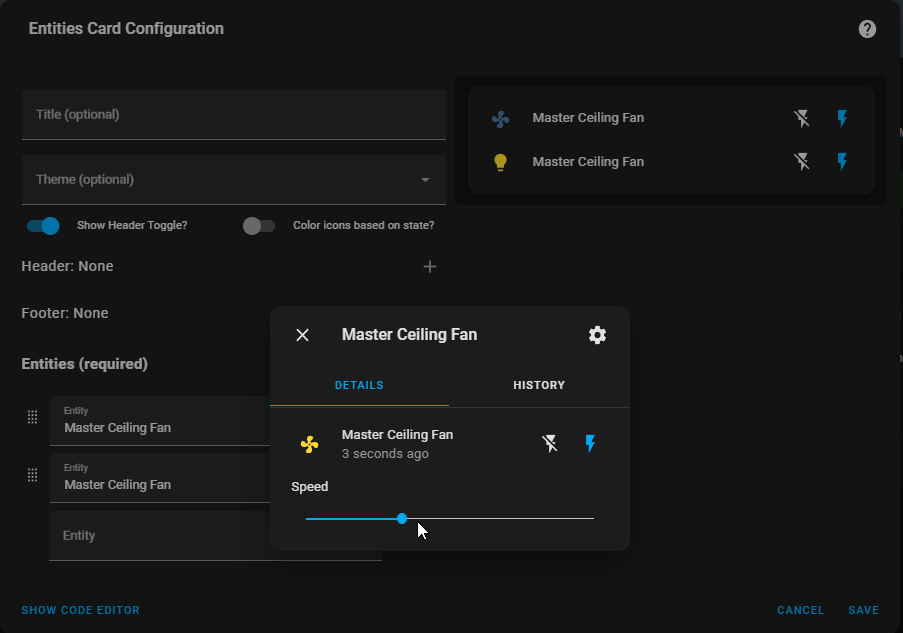 Image 13 from Configure Bond Bridge integration in Home Assistant to Control Ceiling Fans