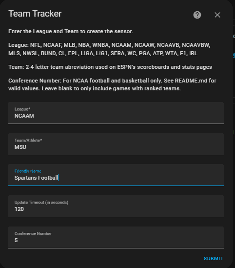 Image 12 from Add TeamTracker to Home Assistant for Real-time Sports Scores