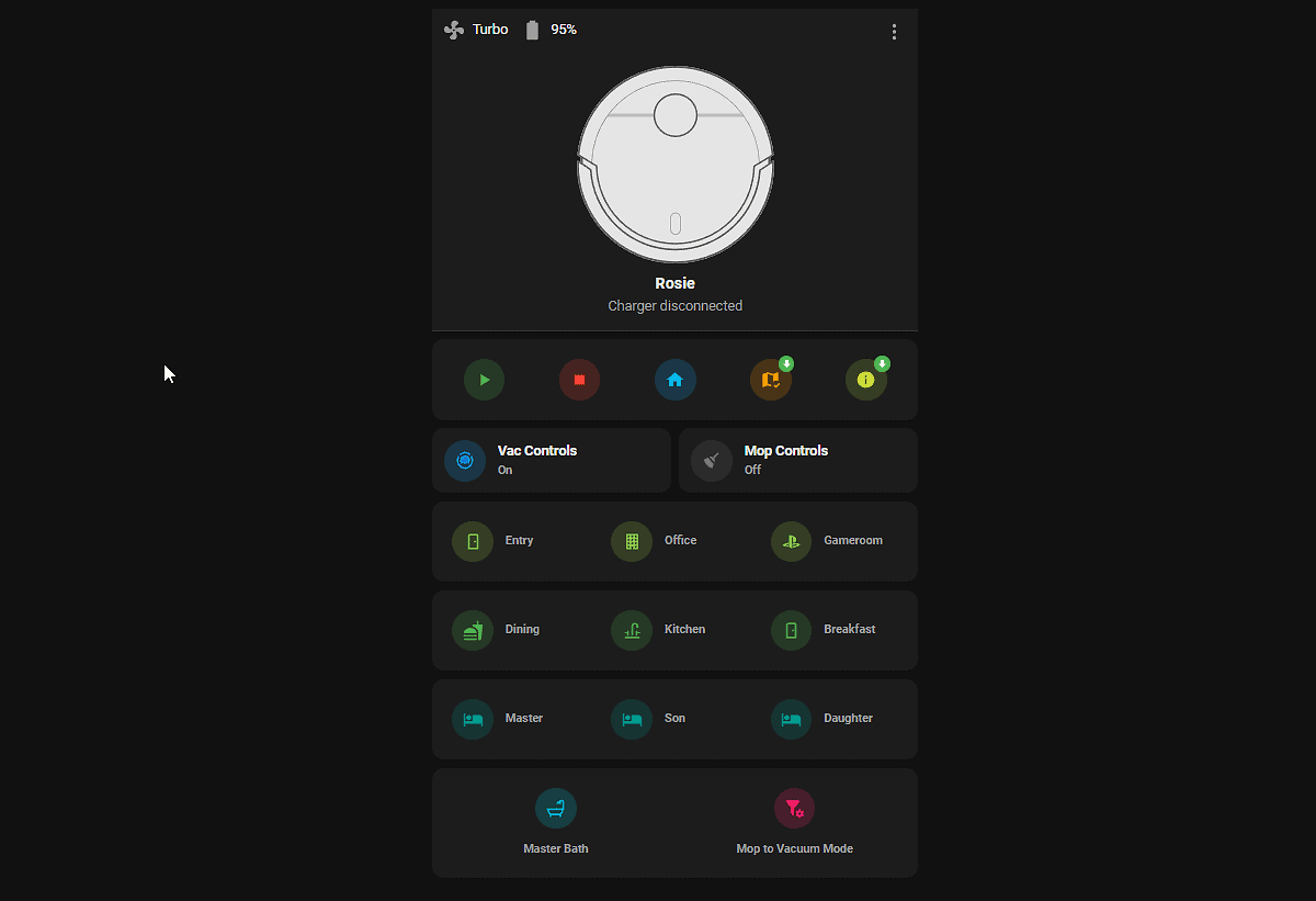Updated Mushroom Vacuum Card for Home Assistant
